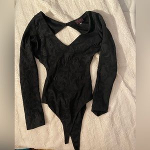 Sexy patterned backless body suit